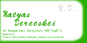 matyas derecskei business card